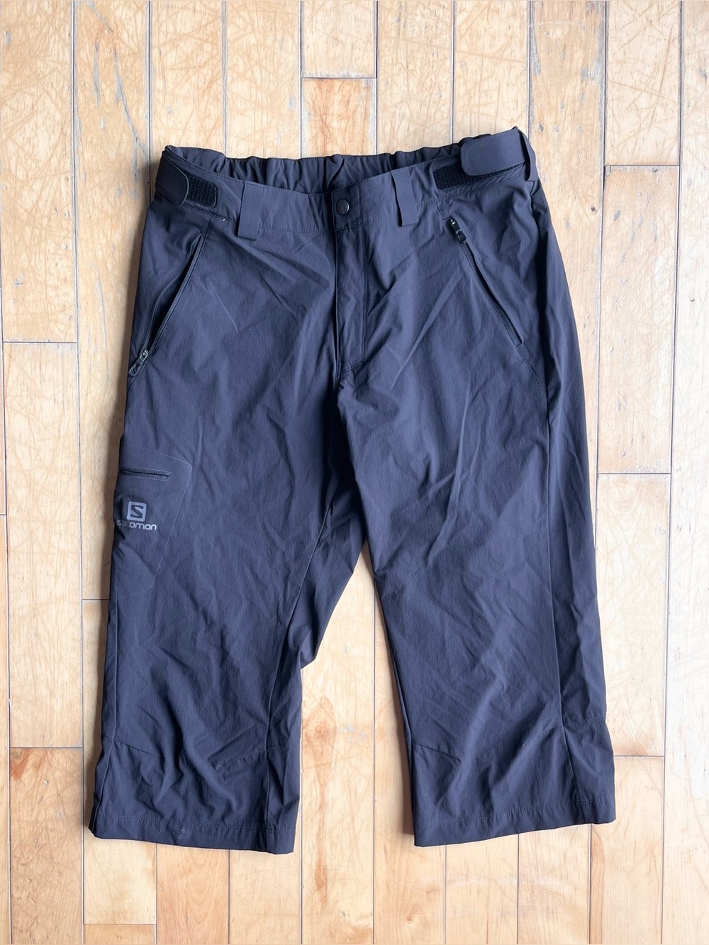 Salomon ClimaWind Black Lightweight Cropped Outdoor Hiking Pants Size US 12